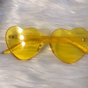 Yellow Heart shape sunglasses